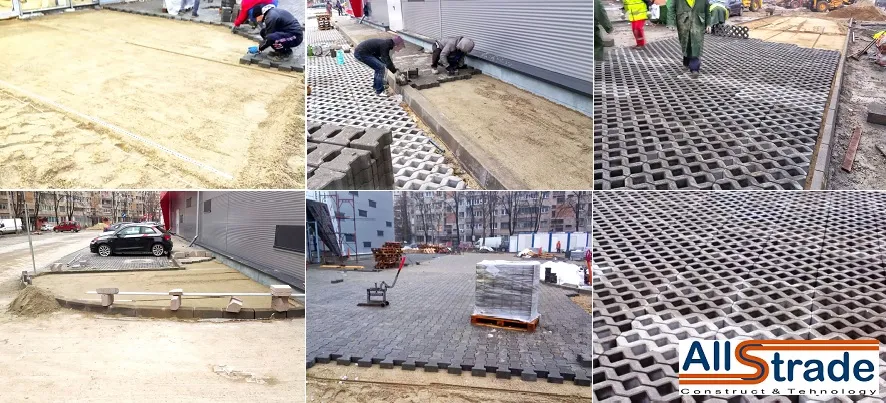 Pavare parcare si trotuare Mega Image Dristor