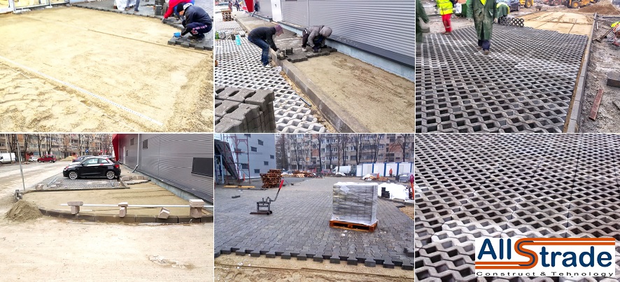 Pavare parcare si trotuare Mega Image Dristor